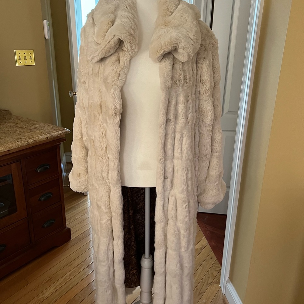 Faux fabulous fur long coat never worn